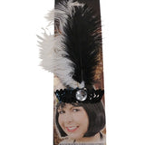 20's Headband Sequined in Black and White
