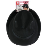 Top view of 20s wide brim black fedora