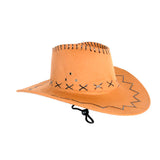 Cowboy Faux Suede Hat-Light Brown