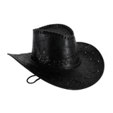 Leather Look Cowboy Hat - Black