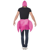 flamingo costume, skirt with attached hood.