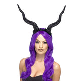 Demon Horns on Headband-Black