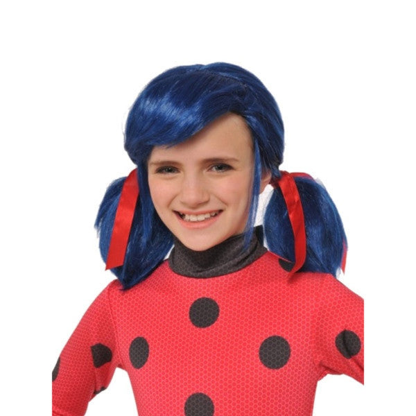Miraculous Ladybug Wig - Child, blue wig with pony tails.
