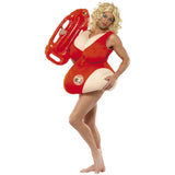 Baywatch novelty swimsuit costume, togs with padded chest and tummy roll.