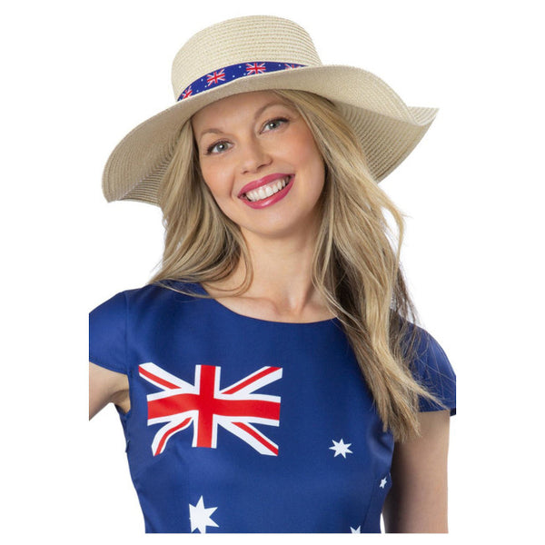Straw Sun Hat - Australian Flag