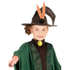 Professor McGonagall Robe-Child, green robe, contrasting panel down front with printed brooch.