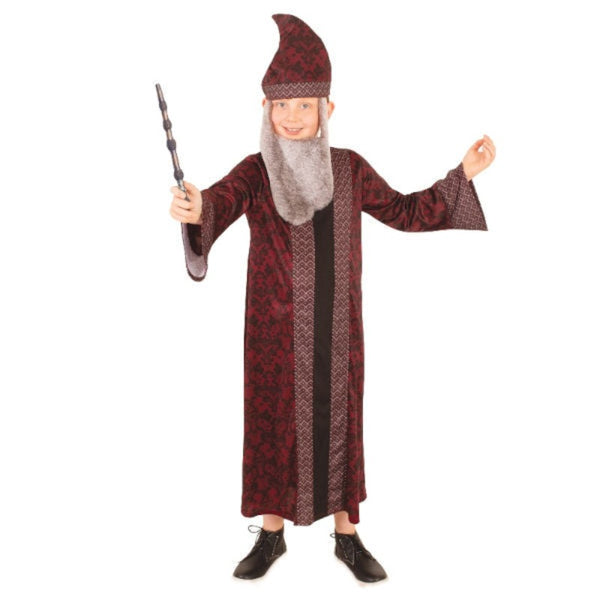 Dumbledore Child Robe digitally printed, hat and beard.