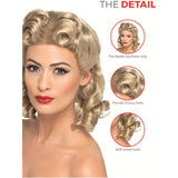 Close up details of the 40s sweetheart wig