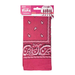 hot pink cowgirl bandana with paisley print.