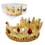 Gold Moon Tiara with Red Crystals