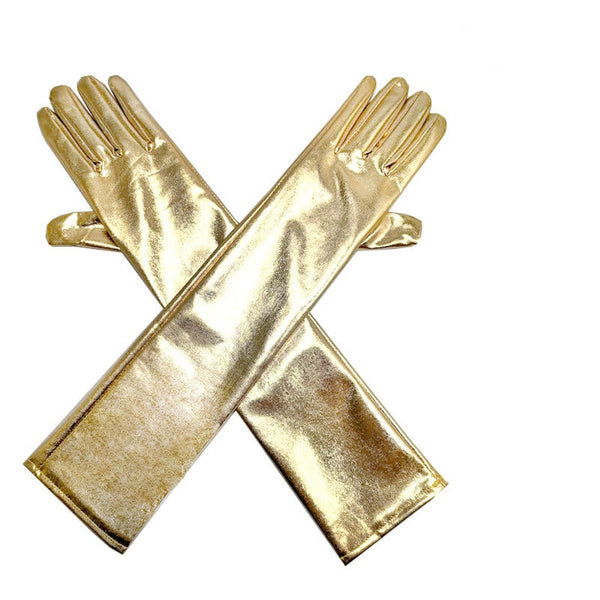 Gold Metallic Gloves.