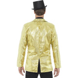 Gold sequin jacket. This jacket is made of sequin fabric with lining.