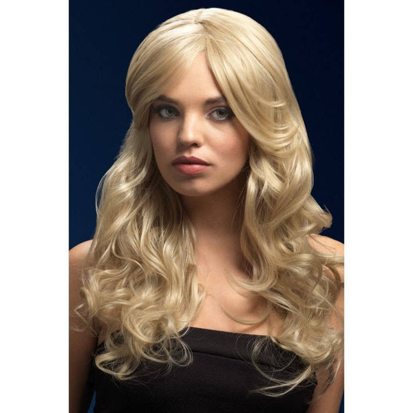 Dark Blonde Fever Wig-Nicole. Heat resistant wig, long with soft waves and side fringe.