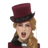 Deluxe Victorian Vampiress Burgundy Hat