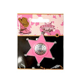 Cowboy pink sheriff badge.