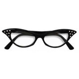 Black cat-eye glasses on a white background