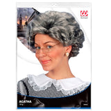 Packaging for grey grandma wig for costume dress up