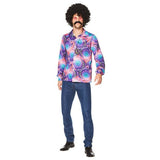 60's & 70's Boho shirt in a swirl print button up shirt for men.