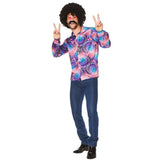 60s/70s Boho Shirt with psychedelic colours, retro hippie costume