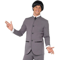 Men’s 60s grey suit costume with jacket and trousers