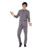 Front view of men’s 60s grey costume suit