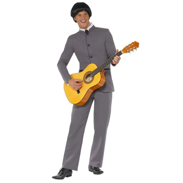 Men’s 60s grey suit costume with jacket and trousers