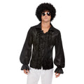 60s Ruffled Shirt - Black