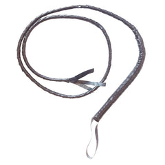 Brown 6ft plaited leather-look costume whip for cowboy and explorer costumes