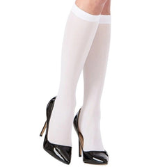 White 70 denier knee high socks