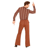 vintage style mens flared pants brown
