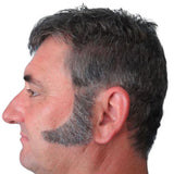 Costume sideburns in black, brown, grey and blonde