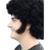 Thick 70s curved human hair sideburns in assorted colours