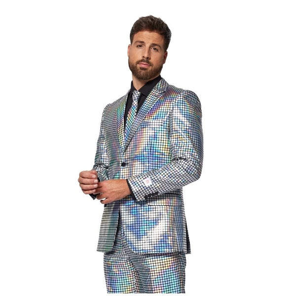 70s disco baller suit costume for men front view
