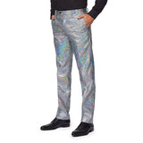 Man wearing trousers with pockets from the 70s disco baller suit 