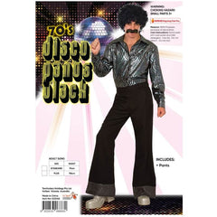 70s black disco pants with sequin trim on hem – flared style by Dr Toms