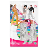 Packaging for sequin leg warmers for 70s themed outfits