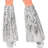 Silver sequin disco leg warmers costume accessory