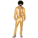 70s gold disco singer costume with metallic jacket and flared pants – Dr Toms