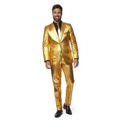 70s gold groovy suit costume for men front view
