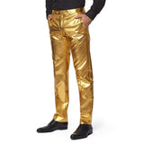 70s gold groovy suit pants with zipper