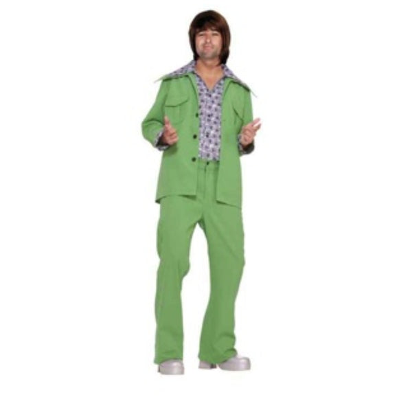 Green 70s retro leisure suit costume with flared pants and safari-style jacket – Dr Toms