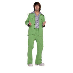 Green 70s retro leisure suit costume with flared pants and safari-style jacket – Dr Toms