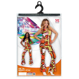 Packaging for 70s groovy style jumpsuit