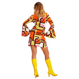 1970s inspired groovy print costume dress