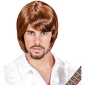 70s Pop Star Wig Brown Fringe Retro