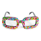 Rainbow diamante glasses with clear lenses