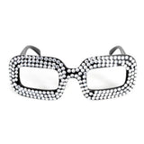 Silver diamante 70s-style party glasses