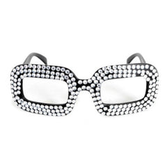 Silver diamante 70s-style party glasses