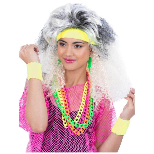 80s Neon Sweatband Set – Assorted Colours
