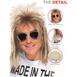 80s ash blonde mullet wig showing inside wig cap